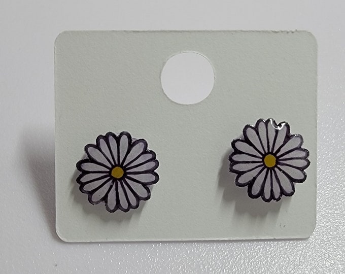 Flower (Rose/Daisy/Sunflower/Lotus) Acrylic Stud Earrings - Handmade
