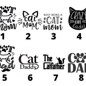 Cat Themed Permanent Vinyl Decal
