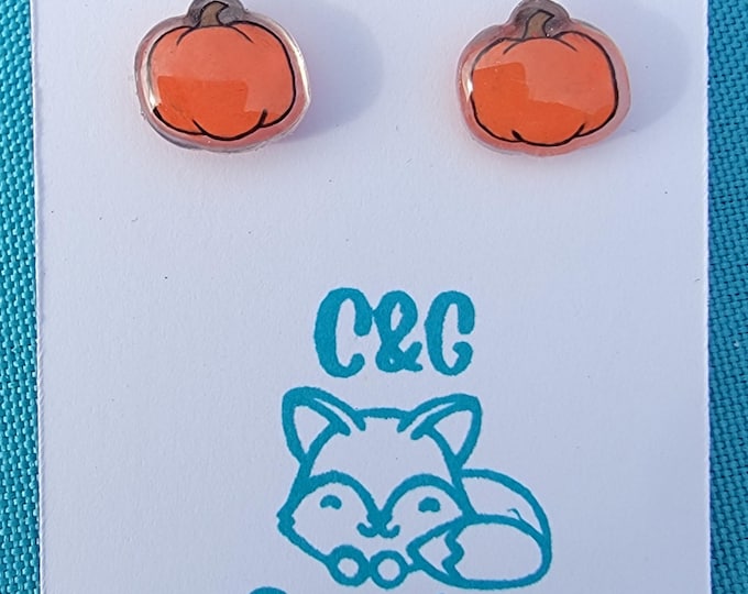 Fall Acrylic Stud Earrings - Handmade