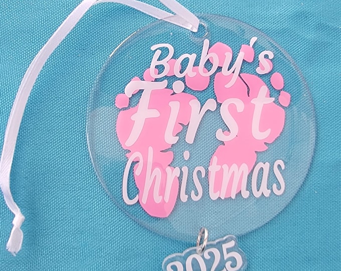 Baby's First Christmas Acrylic Flat Round 3" Ornament