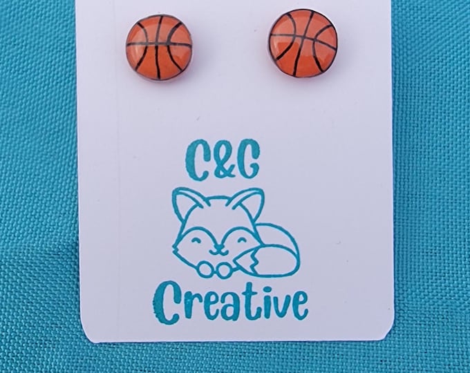 Sports Acrylic Stud Earrings - Handmade