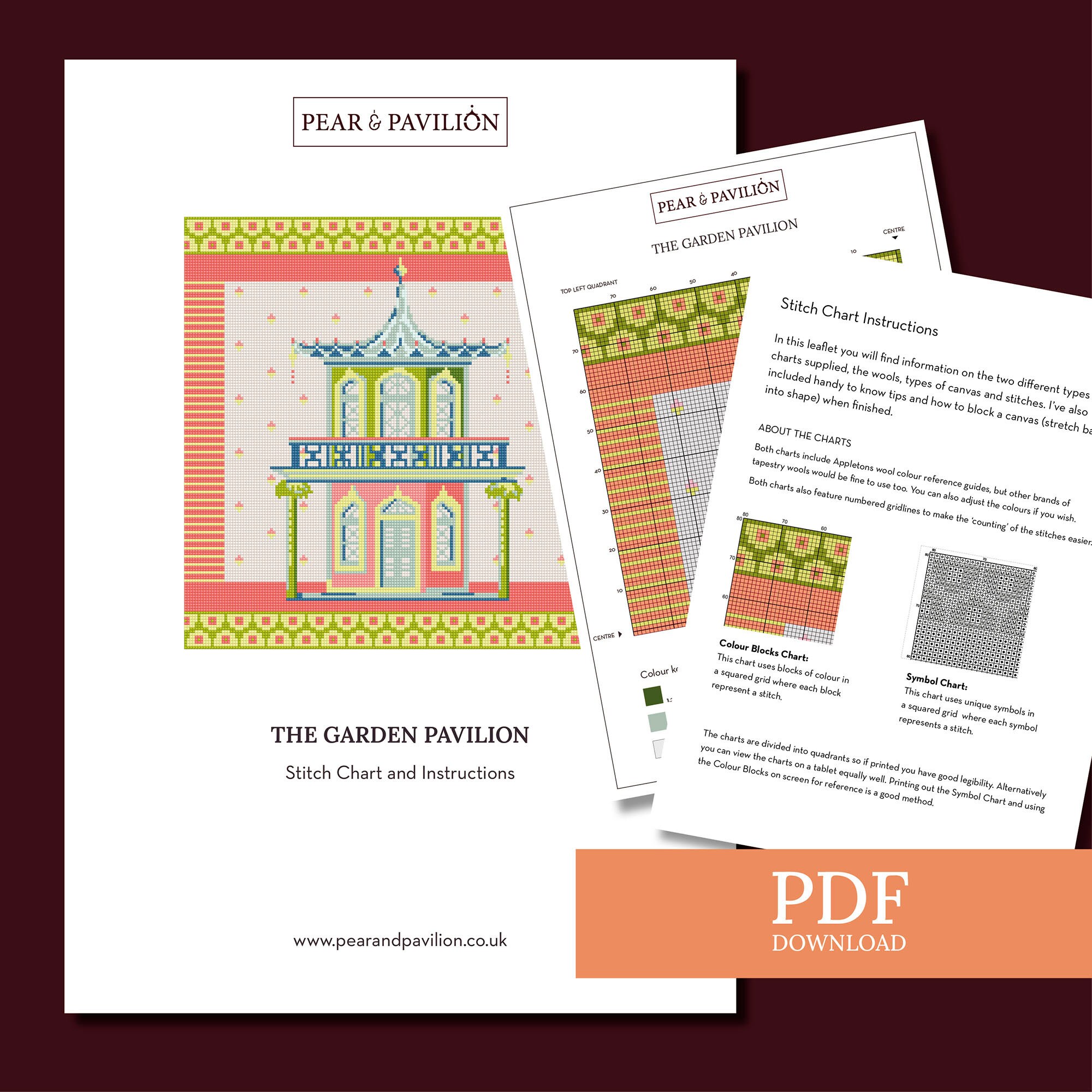 Tapestry Patterns.pdf Tapestry Stitch Chart PDF, the Garden Pavilion. Instructions, Wool ...