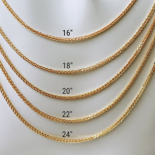 Square Wheat Chain Men Women Diamond Cut Necklace 1.75-3.25mm | Etsy