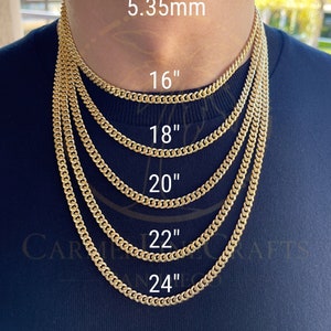 Miami Cuban Tight Link Chain Necklace Men Women Diamond Cut Link Chain ...