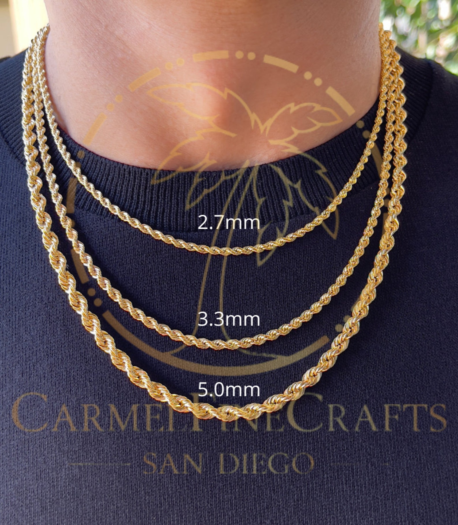 Custom Rope Link Chain 2.7-5.0mm Laser Cut Rope Chain Necklace Men Women Twisted Link Chain 16 ...