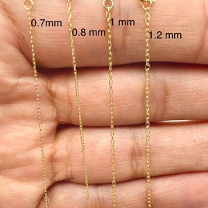 14K Solid Gold Rope Chain for Pendant 0.7mm-1.2mm – Dainty and Minimalist Unisex Necklace | Real Gold Chain 16&quot;-24&quot; for Everyday & Layering