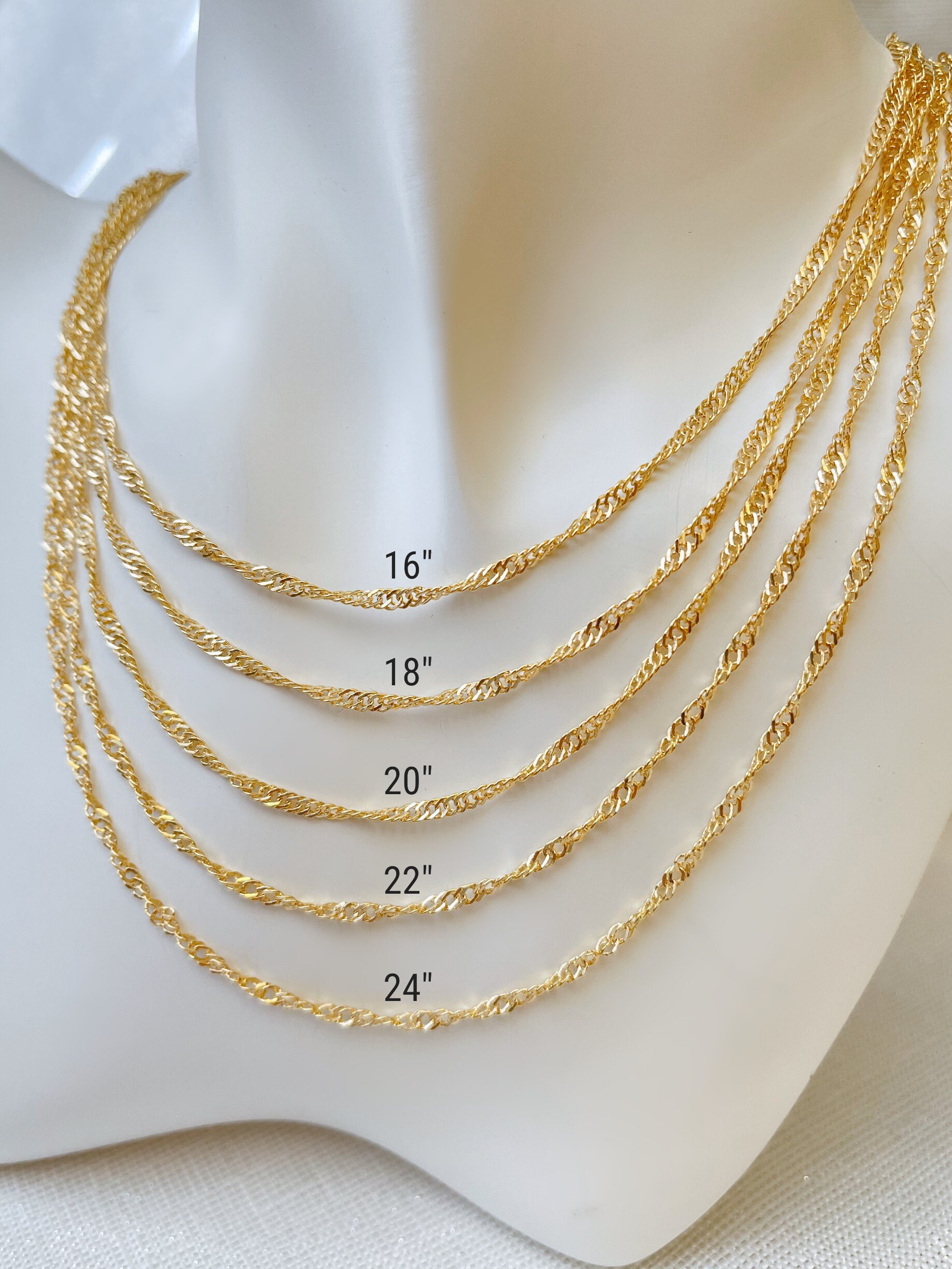 Singapore Chain 2.45mm Women Delicate Diamond Cut Twisted Etsy