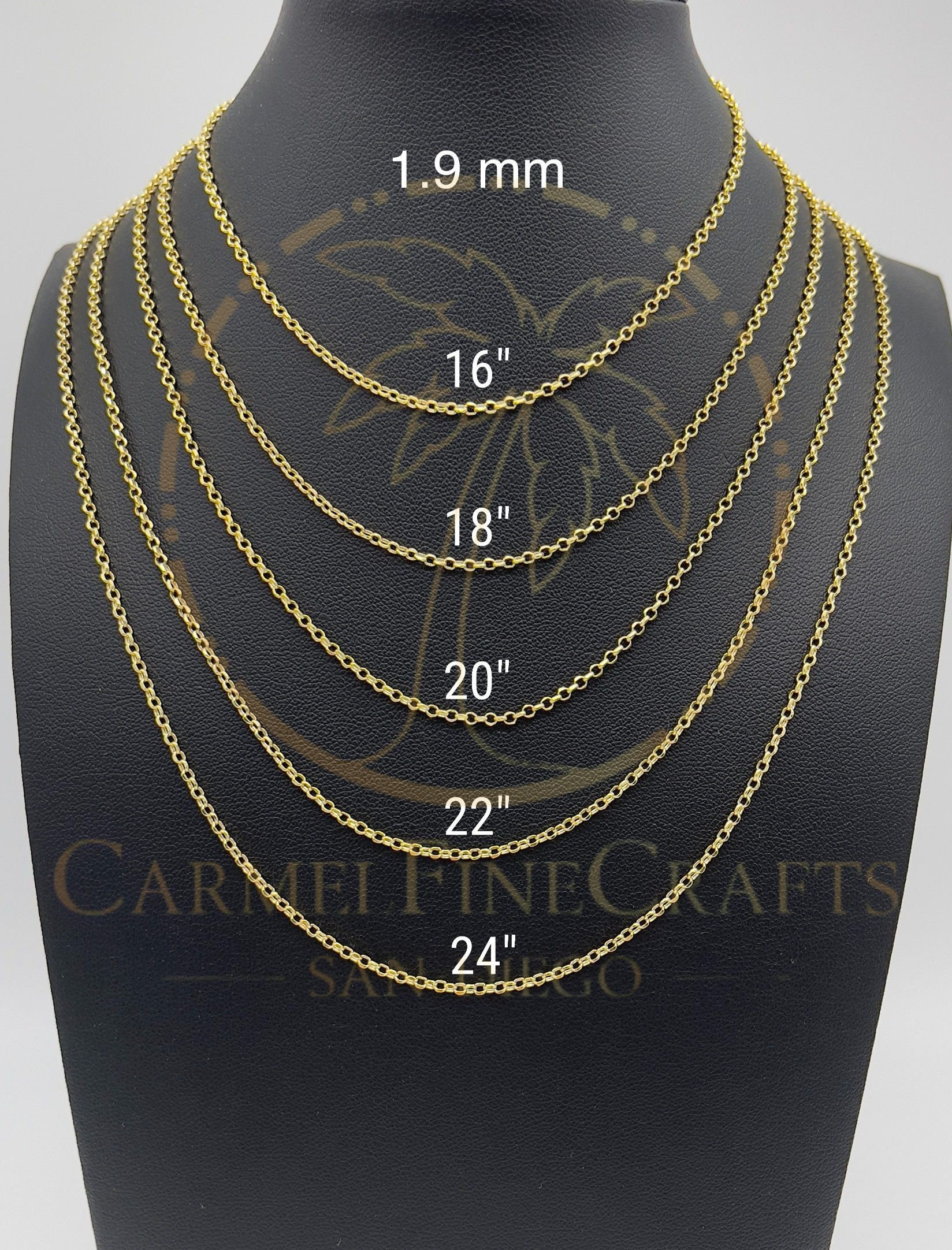 Rolo Link Chain Necklace Minimalist Delicate Rolo Chain Sz 1.5mm