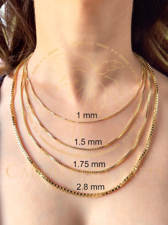Box Chain Necklace In Yellow Gold Plated 1.5mm- Eco-Friendly – Tateossian  London
