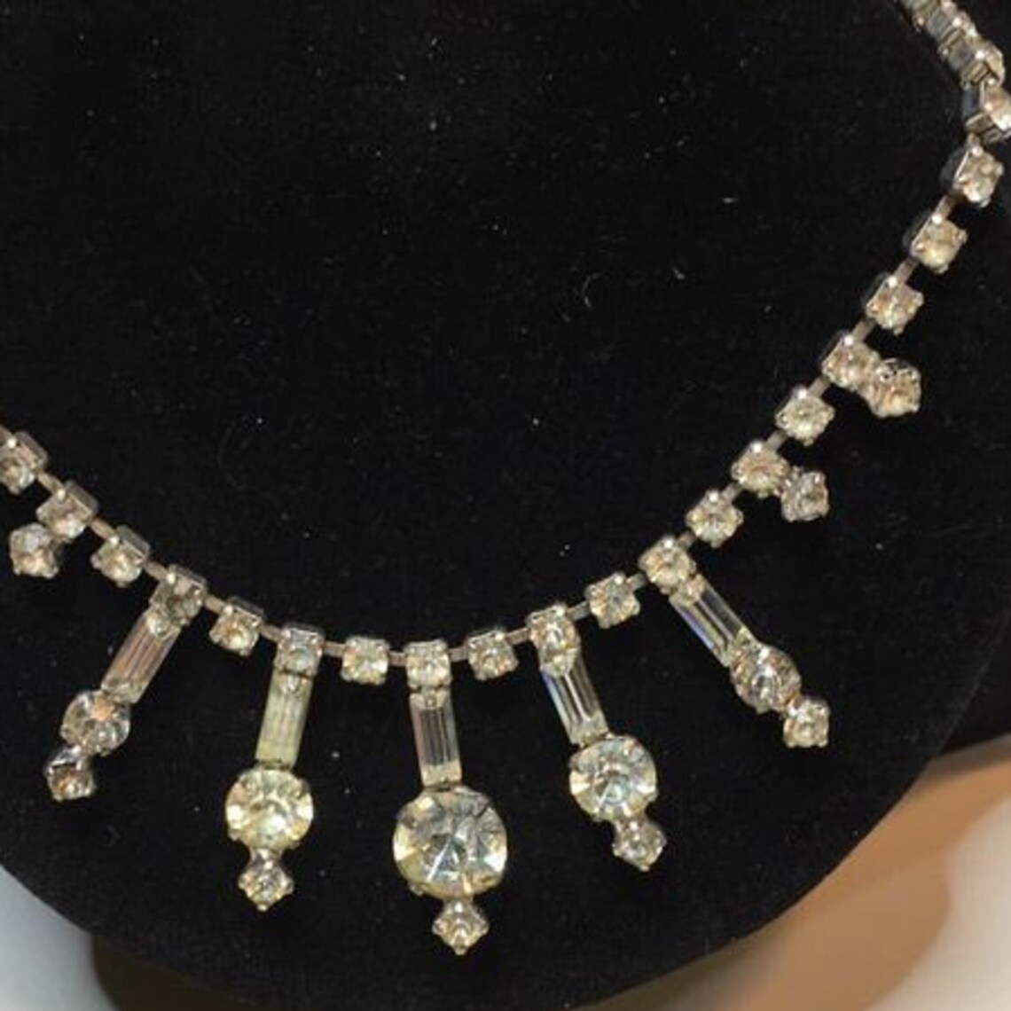 Faux Diamond Necklace Etsy