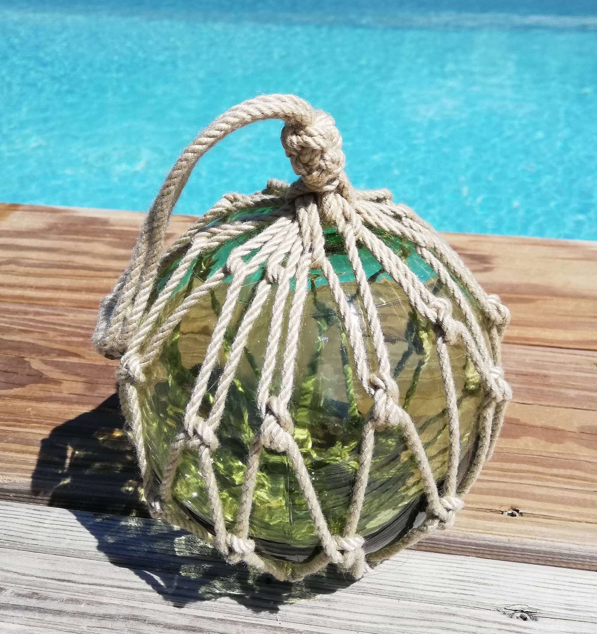 Glass fishing net ball covered Etsy
