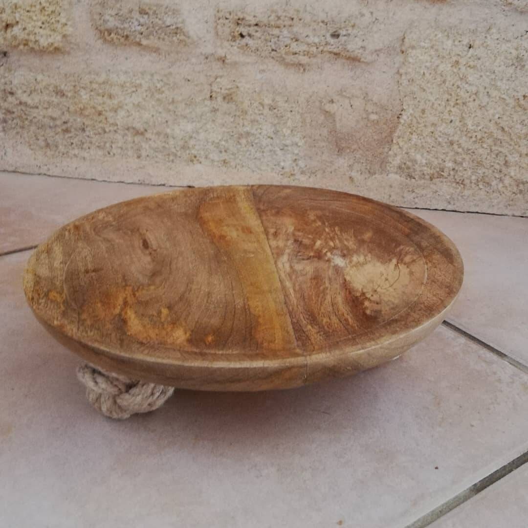 Porte Plante en Bois et Corde