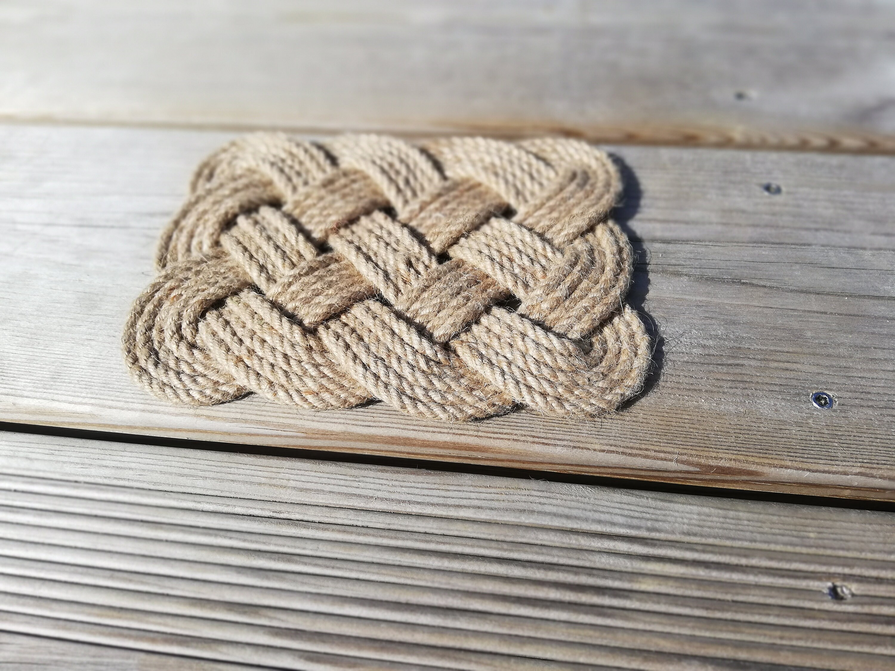 Dessous de Plat Baderne Rectangulaire en Jute Fait Main