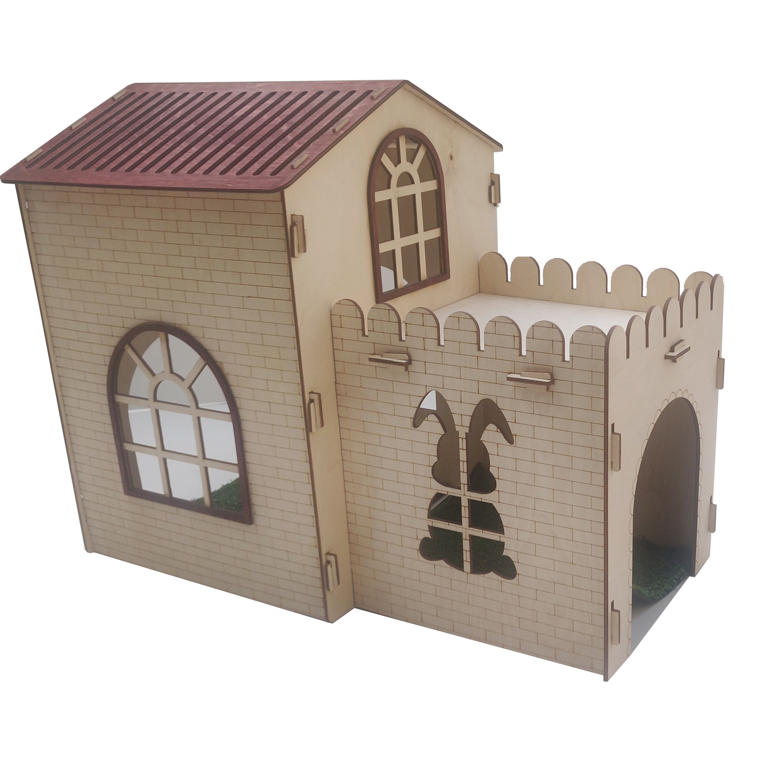 Wooden Walnut Rabbit House Rabbit House Wood Rabbit House Etsy