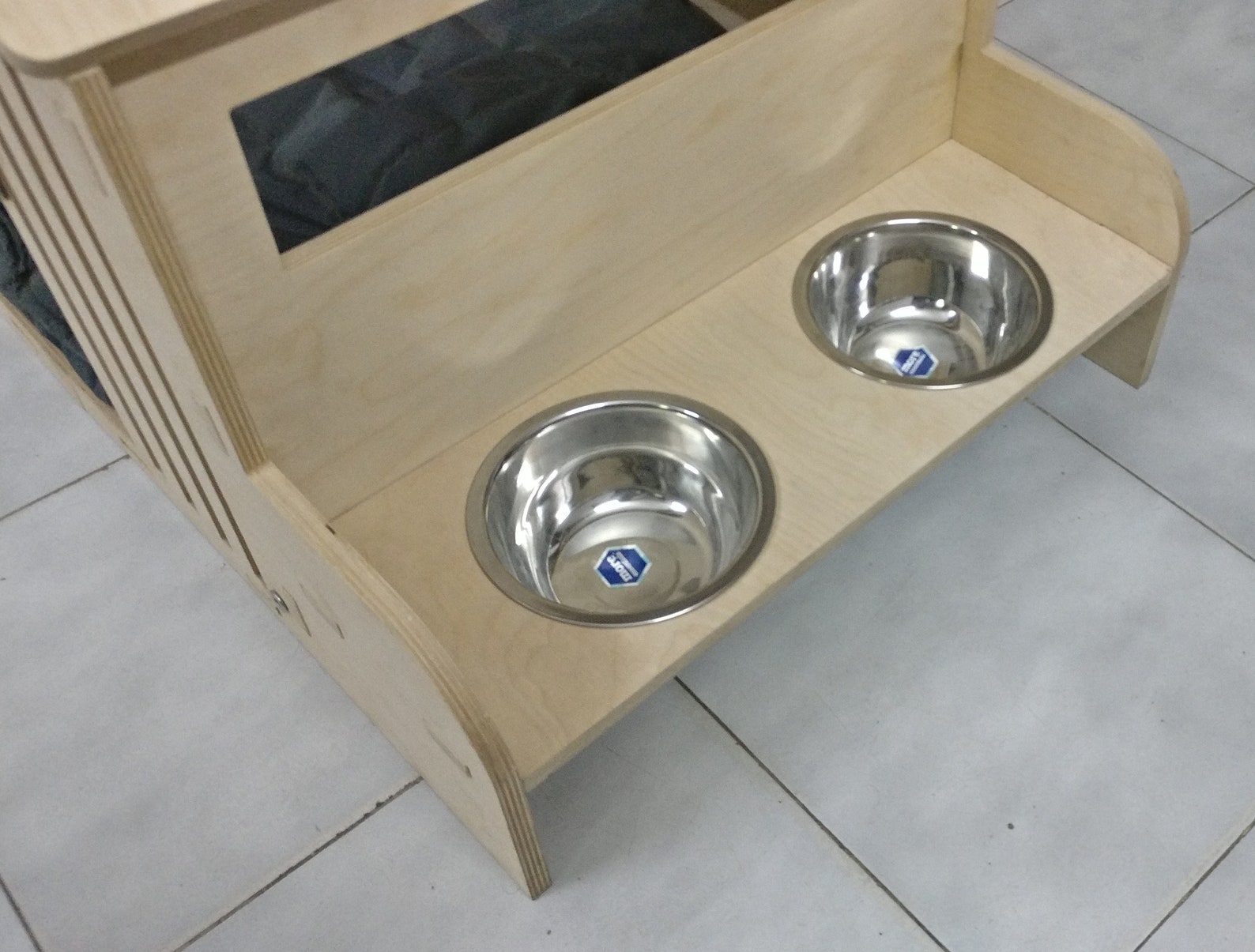 Wooden Dog House With Two Bowls Dog Crate Dog Kennel Dog Etsy