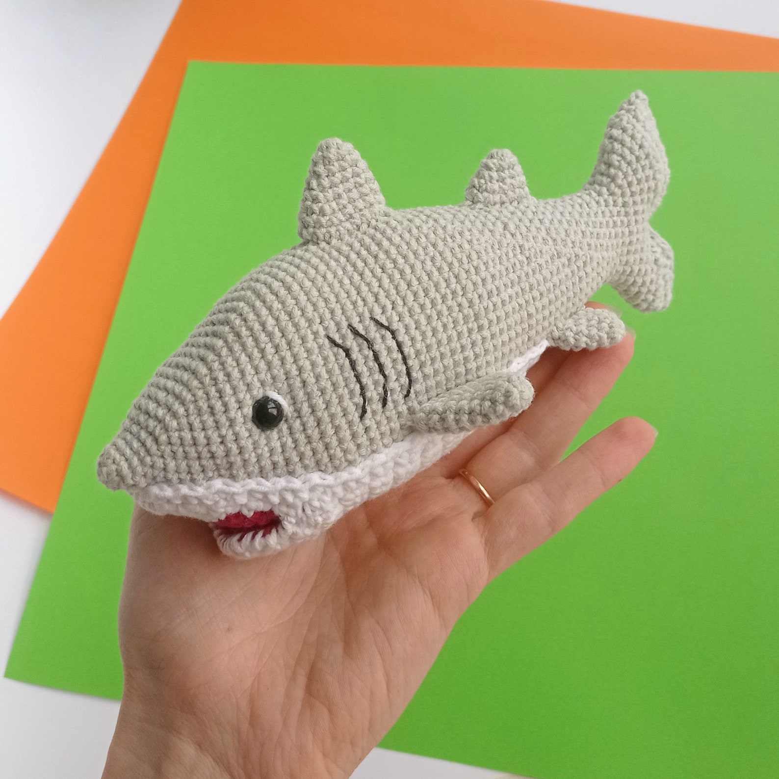 Crochet pattern shark amigurumi toy pdf tutorial shark pattern Etsy