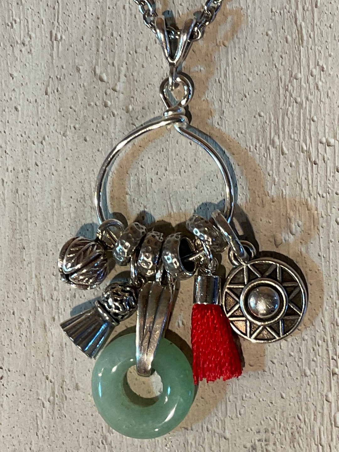 Sterling Silver Charm Holder Necklace With 5 Charms on Etsy