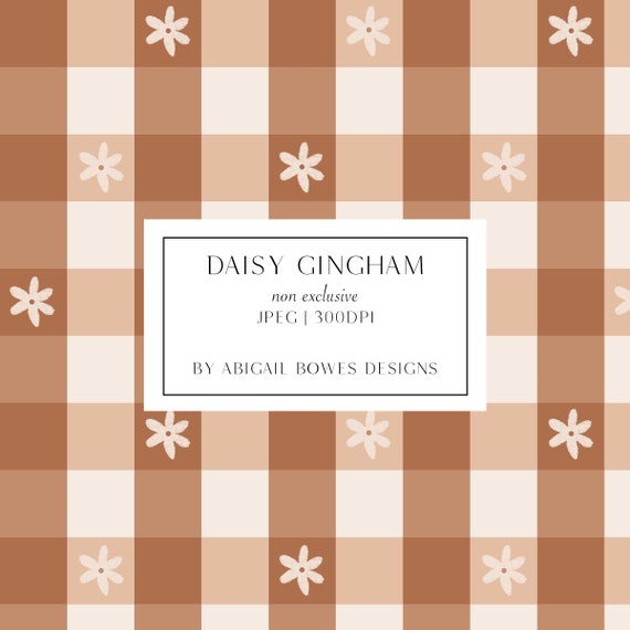 Flower Boho Gingham Check Seamless Pattern Fabric Design - Etsy