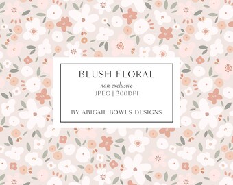 Blush Floral, Seamless Pattern, Fabric Design, Commercial license, Non-exclusive, Digital Download