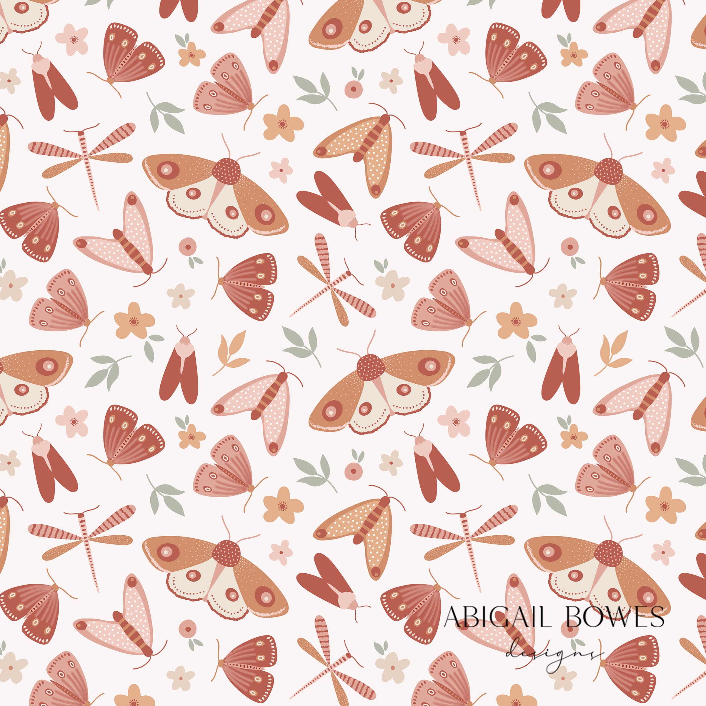 Flutterby, Seamless Pattern, Fabric Design, Commercial License, Non ...