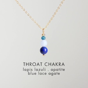 Delicata collana per il chakra della gola, gioiello con cristalli curativi, regalo spirituale per la migliore amica, collana con pietre preziose, girocollo, ciondolo