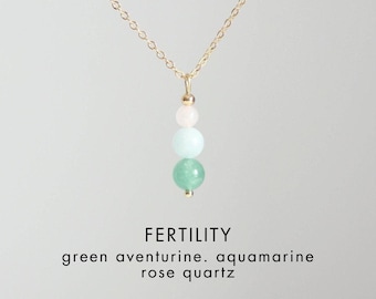 Fertility necklace Handmade crystal healing jewelry Mom to be gift IVF gifts Healthy pregnancy Gemstone necklace Natural stone jewelry