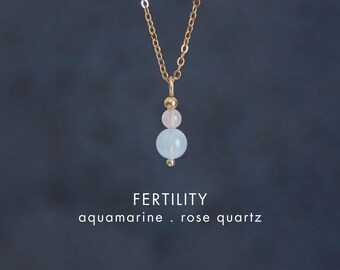 Fertility crystal necklace Healthy pregnancy gift Gemstone necklace Real crystal jewelry Emotional support Love Balance Mom to be gifts