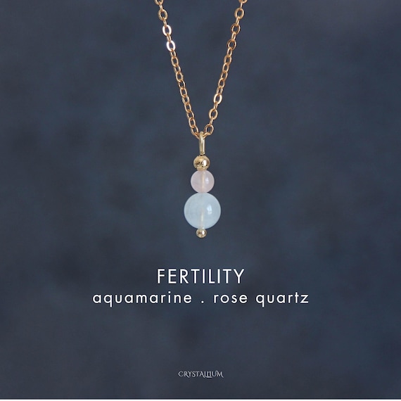 Fertility Crystal Necklace Healthy Pregnancy Gift Rose Quartz