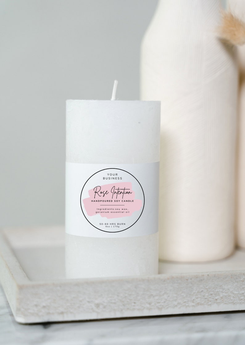 Circle Candle Label Maker Round Product Label Template Premade Etsy