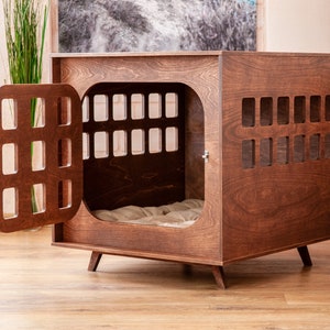 Cubo M/L Dog House With Door, Dog Bed Indoor, Dog Crate Indoor, Dog Kennel, Wood Dog House, Pet Furniture, Dog Furniture, Dog Crate Door
