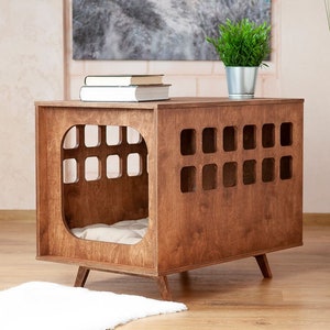 Cubo S-huisdierenhok, modern hondenhok, hondenmand binnen, hondenbench binnen, hondenkennel, houten hondenhok, huisdierenhok, meubelen voor huisdieren, hondenmeubels