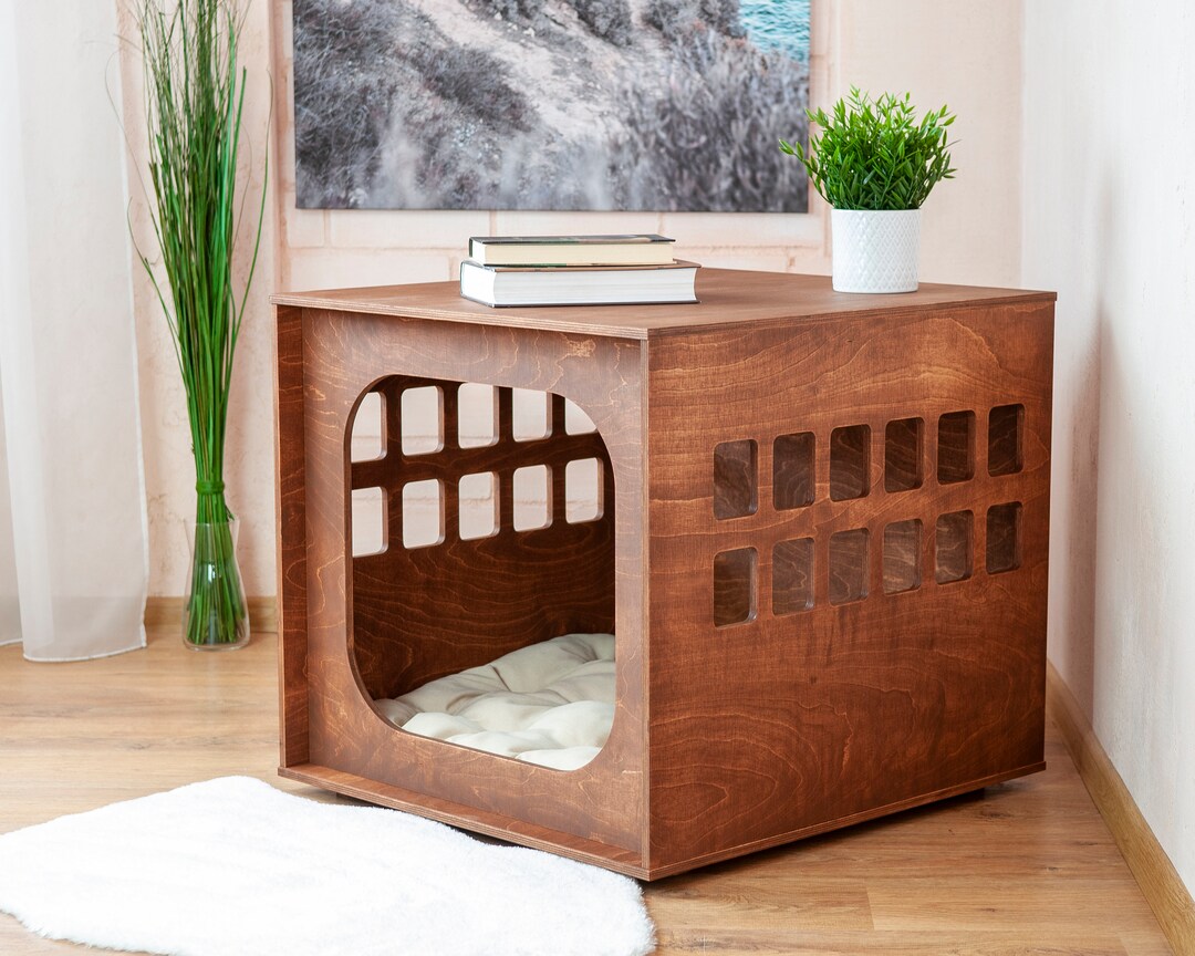 Cubo M/L Dog House, Dog Bed Indoor, Dog Crate Indoor, Dog Kennel, Wood ...