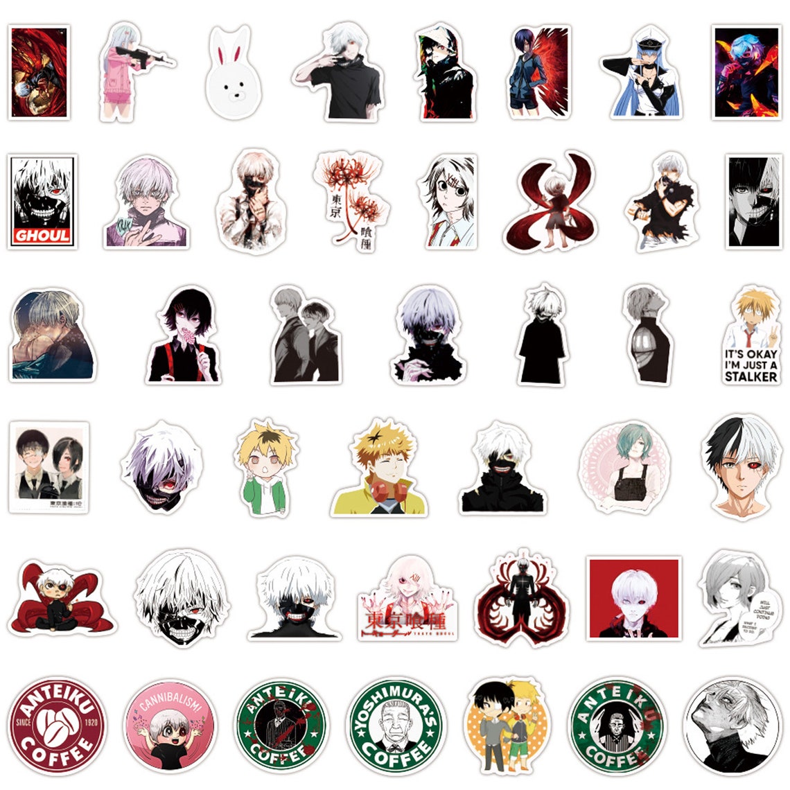 Tokyo Ghoul Anime Sticker Pack. Big Cute stickers set Etsy