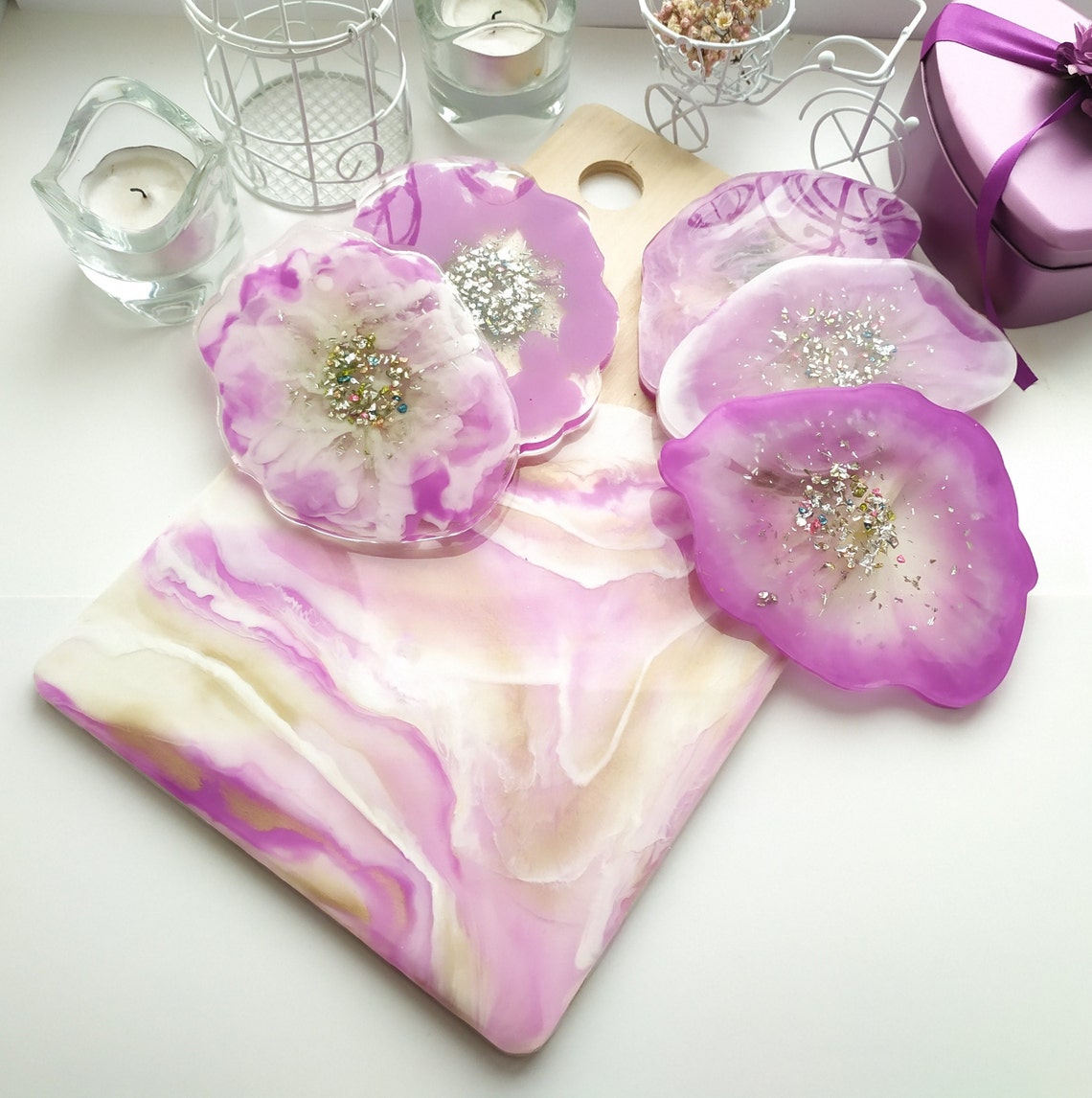 Resin art epoxy resin desk accessories resin tray resin Etsy