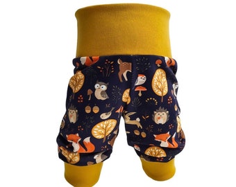 Pantalon à pompe bébé enfant animaux de la forêt taille bleu foncé. 56 - Taille 122