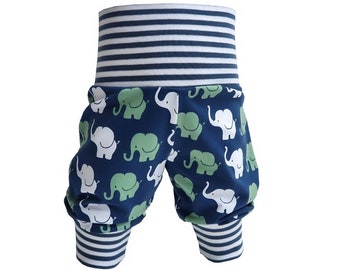 Pump pants baby child elephants petrol size. 56 - Size 122