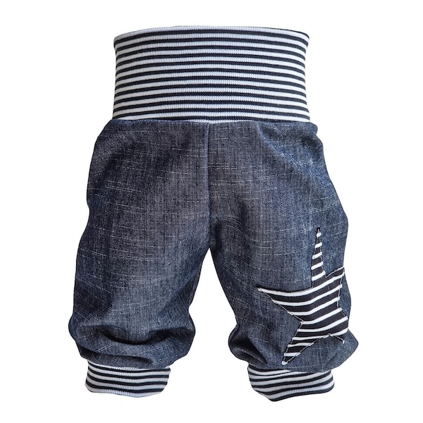 Pumphose Hose Baby Kind Junge Mädchen Jeans Stern Gr. 68 - Gr. 116