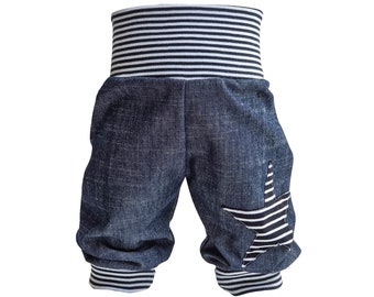 Pumphose Hose Baby Kind Junge Mädchen Jeans Stern Gr. 68 - Gr. 116