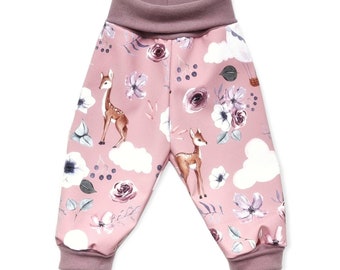 Pumphose Softshell Softshellhose Outdoorhose Baby Kind Mädchen Rehe Gr. 74 - Gr. 128