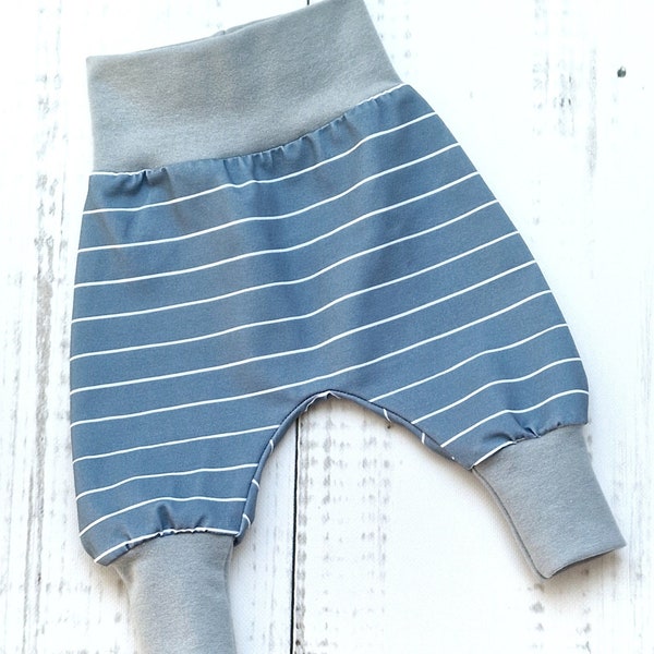 Pumphose Babyhose Hose Baby Kind Junge Mädchen Streifen Blau Gr. 56 - Gr. 98