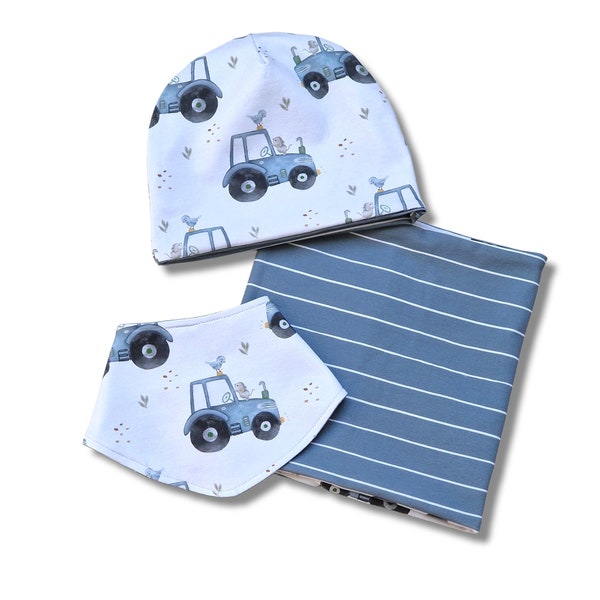 Hat Beanie Loop Neckerchief Baby Tractor