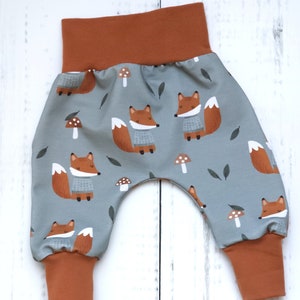 Pump pants baby pants pants baby child fox mushrooms size. 56 - Size 116