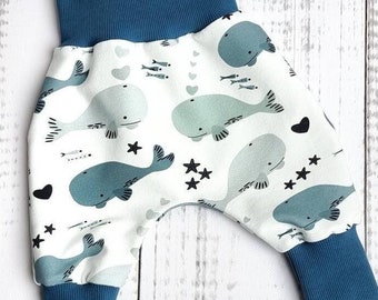 Pump pants baby boy girl whales size. 56 - Size 98