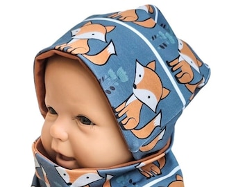 Mütze Beanie Loop Baby Kind Kleiner Fuchs