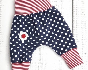 Pump pants baby child girl dots dark blue size. 56 - Size 98