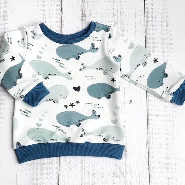 Shirt Sweatshirt Mädchen Junge Baby Wale Gr. 56 - Gr. 122