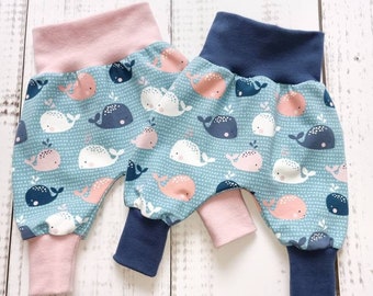 Pump pants baby girls whales mint size. 56 - Size 98