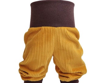 Pump pants baby child wide cord mustard size. 68 - Size 122