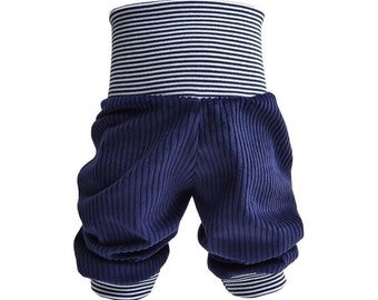 Pantalon à pompe bébé enfant large cordon taille bleu foncé. 68 - Taille 122