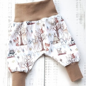 Pump pants baby pants boy girl boho forest animals size. 56 - Size 98